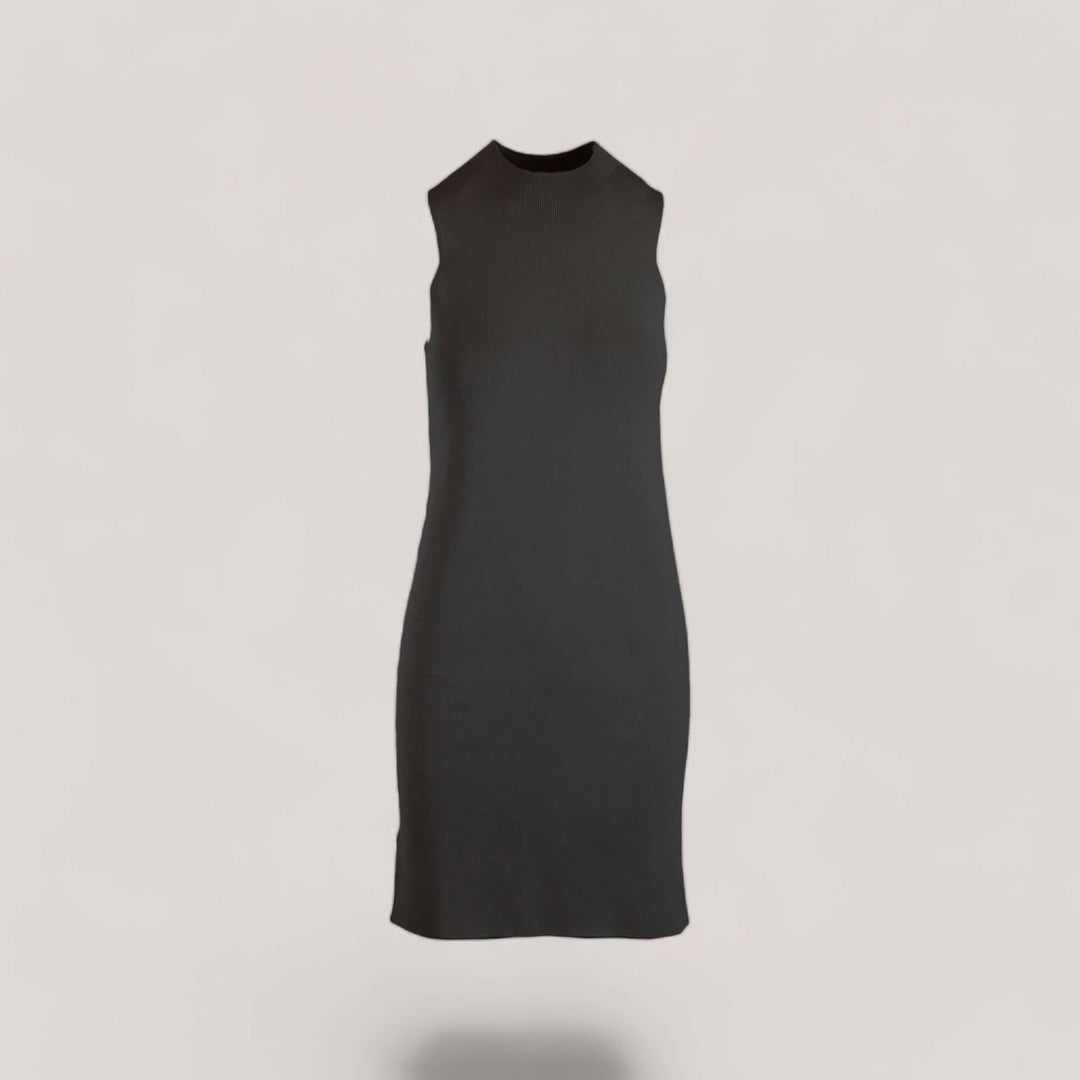 MARGOT | Sleeveless Mock-Neck Short Dress | COLOR: SLATE GREY |3D Knitted by ALLTRUEIST