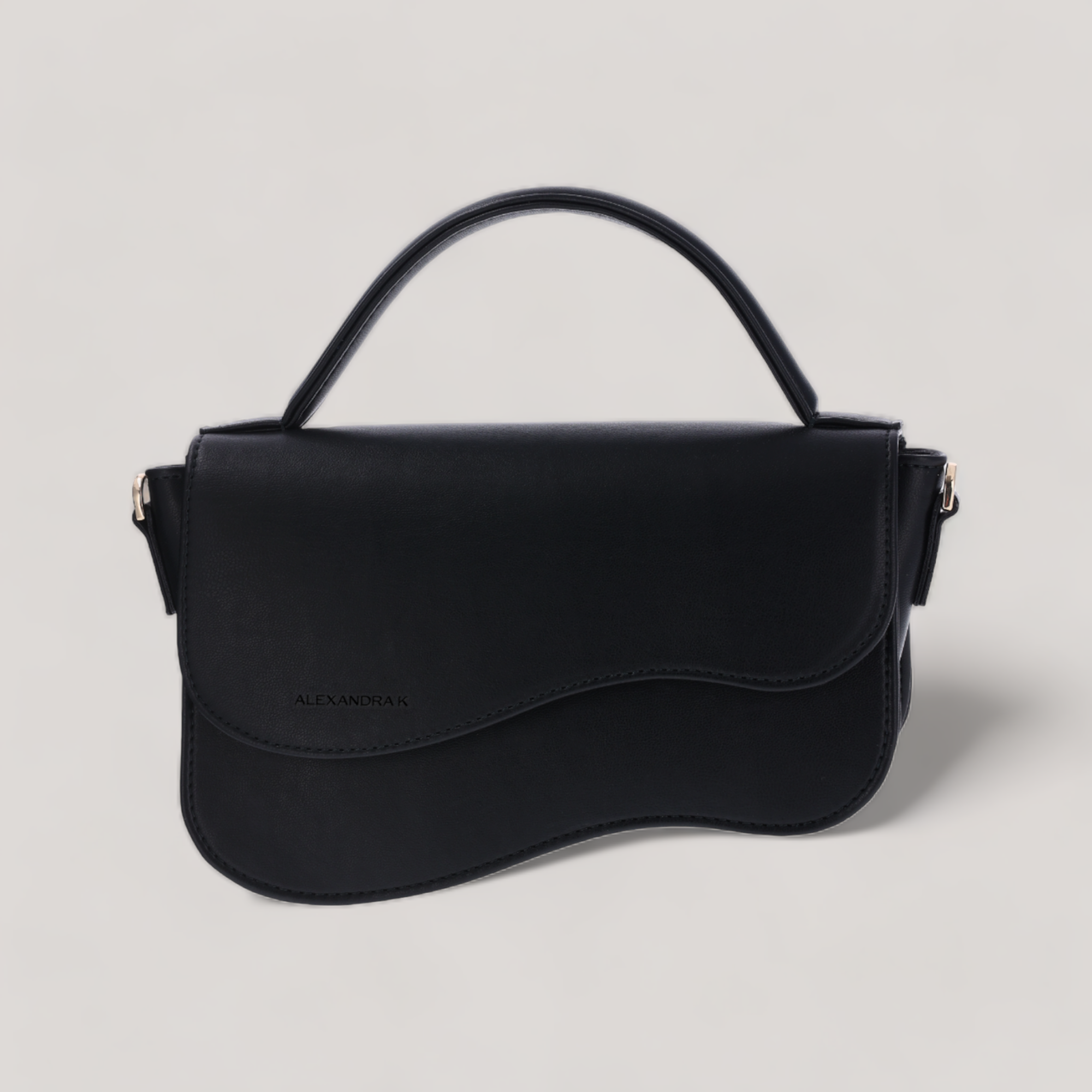 Nami - Mini Shoulder Bag - Black Ink Corn Leather