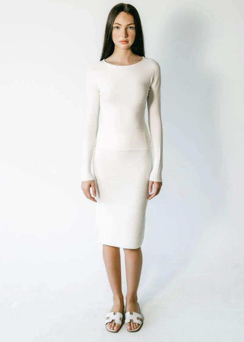 AVERY EcoVero Viscose Boat Neck Long Sleeve Top | On-Demand
