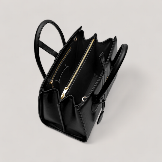 1.6.1 Maxi - Tote Shoulder Bag - Black Ink Corn Leather