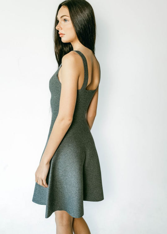 ALISA | Sleeveless V-Neck Flared Knit Dress