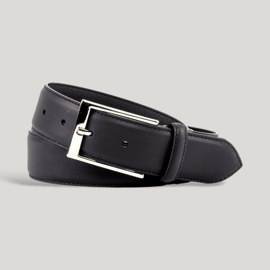 SOPHOS - Black Vegan Belt - Silver | Made To Order | Sustainable Belts | ALLTRUEIST