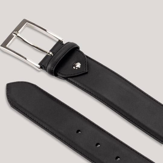 SOPHOS - Black Vegan Belt - Silver | Made To Order | Sustainable Belts | ALLTRUEIST