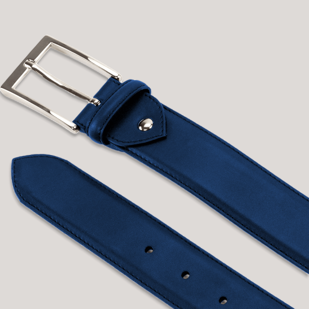 SOPHOS - Ultramarine Blue Vegan Belt - Silver | Made To Order | Sustainable Belts | ALLTRUEIST