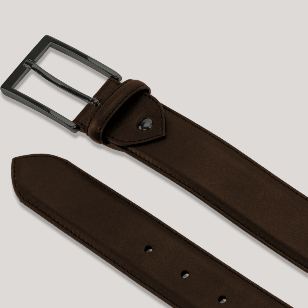 SOPHOS - Dark Brown Vegan Belt - Graphite | Made To Order | Sustainable Belts | ALLTRUEIST