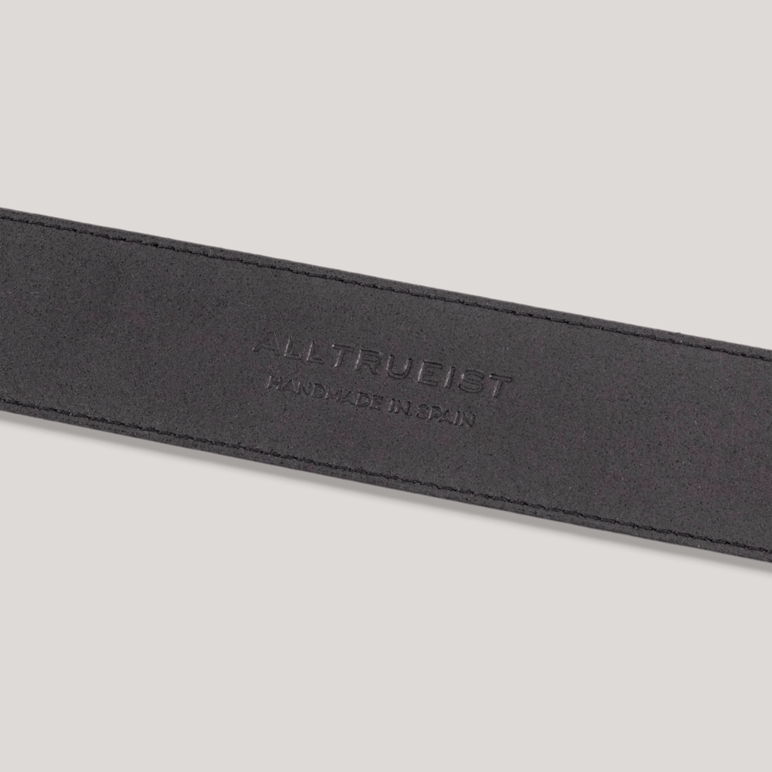LUMEN - Black Vegan Belt - Silver | Made To Order | Sustainable Belts | ALLTRUEIST