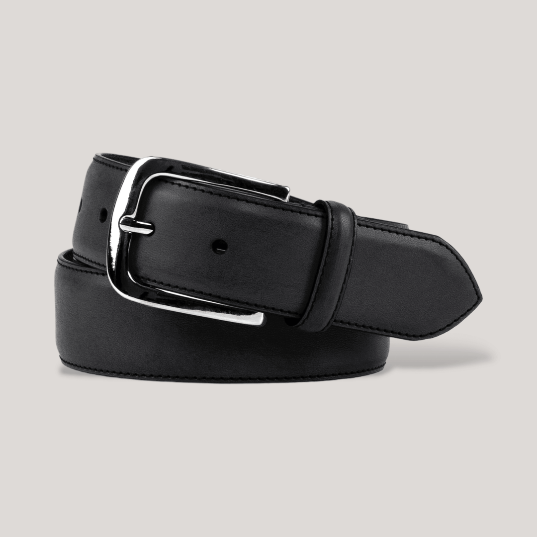 LUMEN - Black Vegan Belt - Silver | Made To Order | Sustainable Belts | ALLTRUEIST
