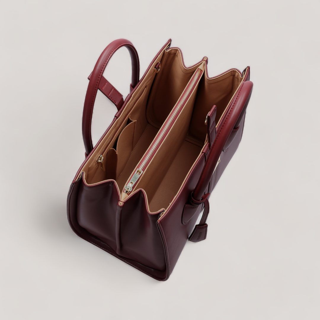 1.6.1 Maxi - Tote Shoulder Bag - Burgundy Corn Leather | Vegan Handbags | By Alexandra K.. Available at ALLTRUEIST