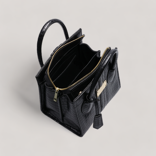 1.6.1 Mini - Shoulder Bag - Black Ink Croco | Vegan Handbags | By Alexandra K.. Available at ALLTRUEIST