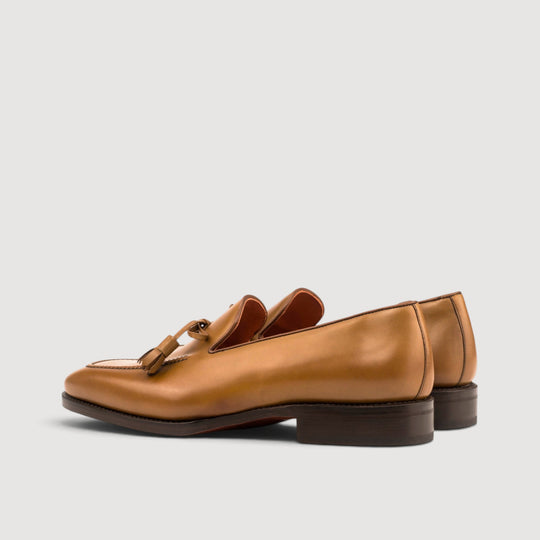 Tassel Loafers - Cognac - Box Calf - Beveled Sole | Goodyear Welt