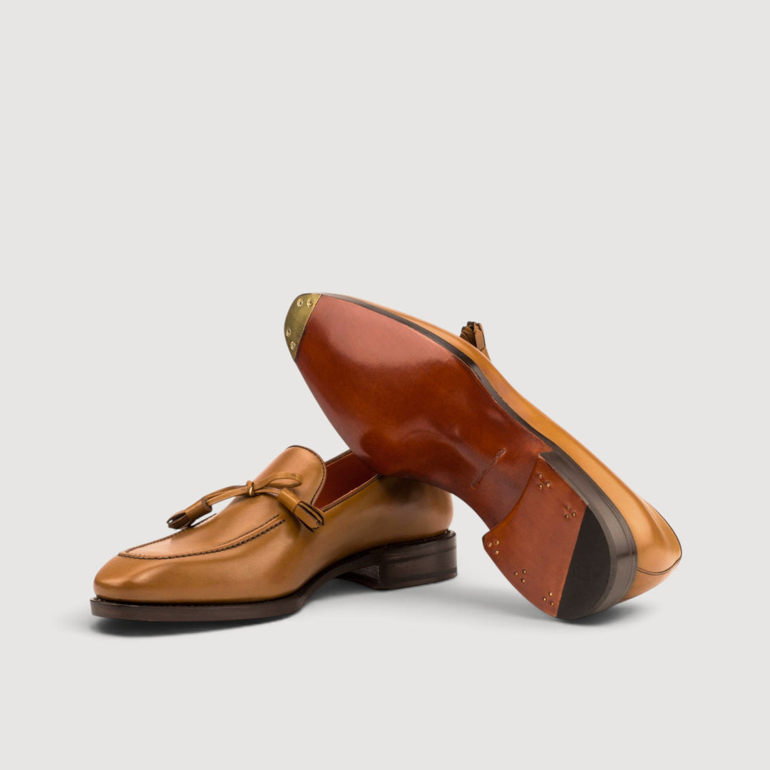 Tassel Loafers - Cognac - Box Calf - Beveled Sole | Goodyear Welt