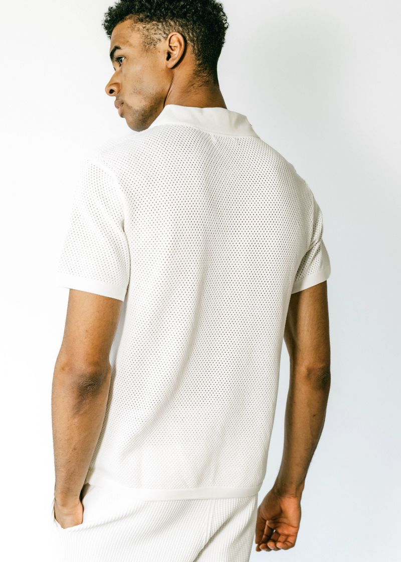 WOODY | Ecoviscose Mesh Polo Short Sleeve Shirt