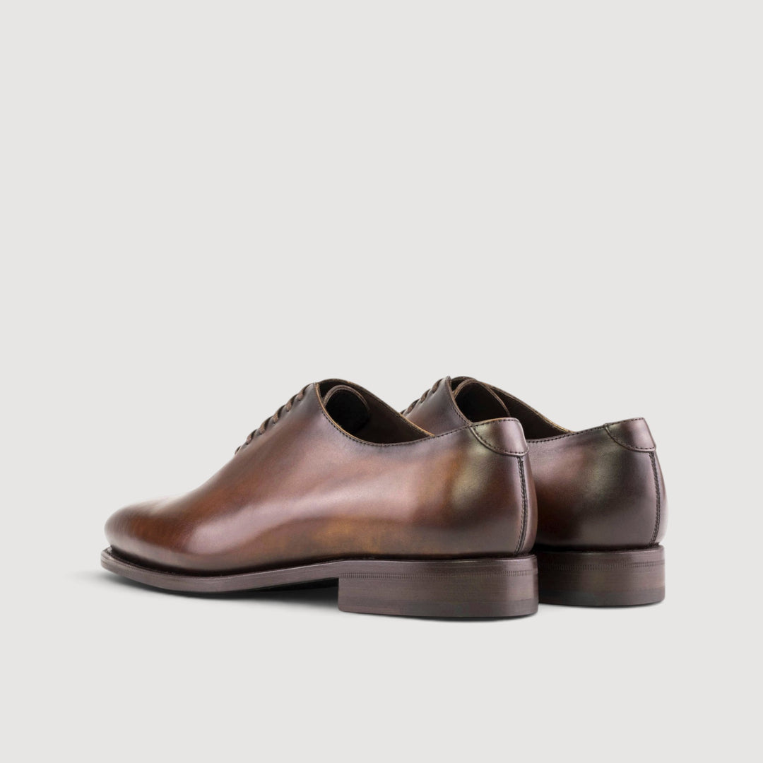 Wholecut Oxford Shoes - Brown - Hand-Painted Leather | Goodyear Welt