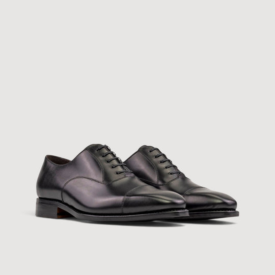 Plain-Toe Oxford Shoes - Black - Box Calf | Goodyear Welt
