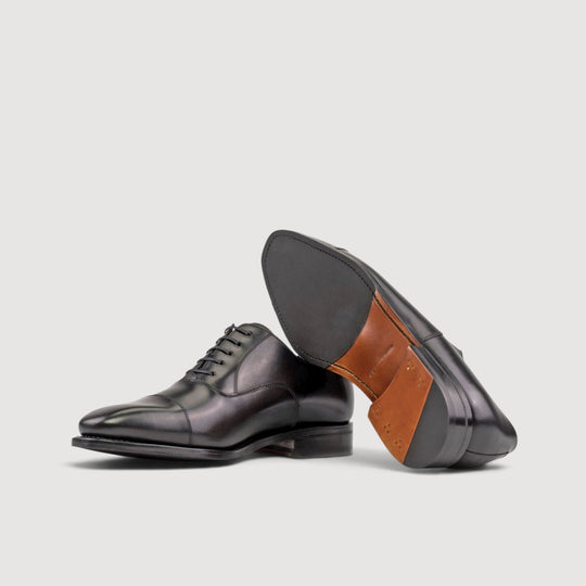 Plain-Toe Oxford Shoes - Black - Box Calf | Goodyear Welt