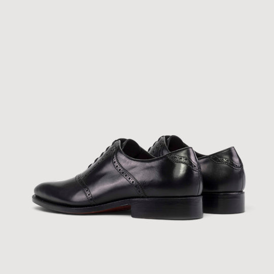 Saddle Shoes - Black - Box Calf | Goodyear Welt
