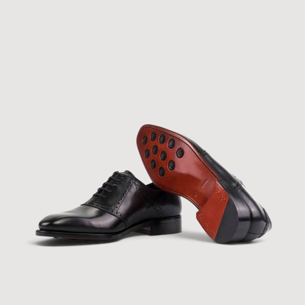 Saddle Shoes - Black - Box Calf | Goodyear Welt