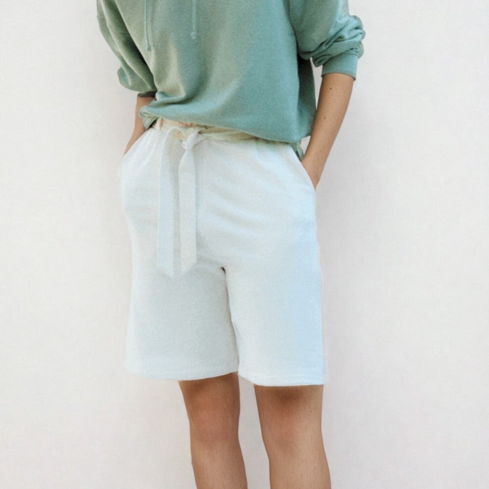 Equality - Belted French Terry Shorts - Air | Women's | Women's Clothing | Ecoalf | ALLTRUEIST