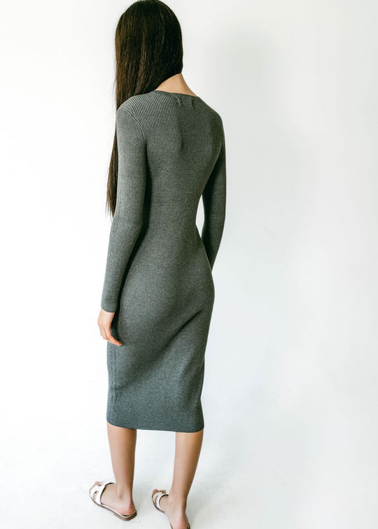 FIONA | Long Sleeve Crew-Neck Rib Dress