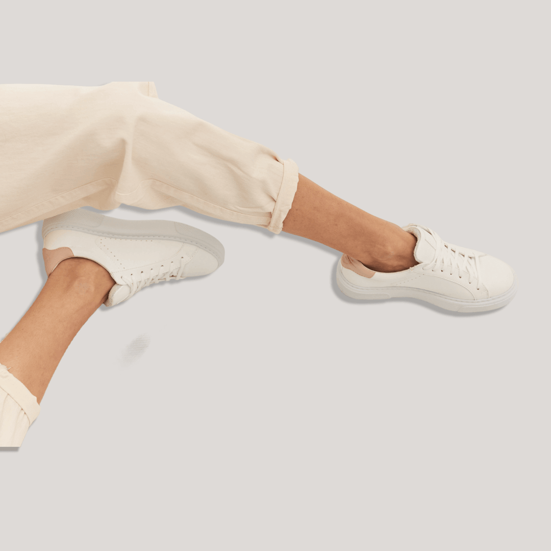 Bliss Sneakers | White Grape Leather | Beige | Vegan Women's Shoes | By Alexandra K.. Available at ALLTRUEIST
