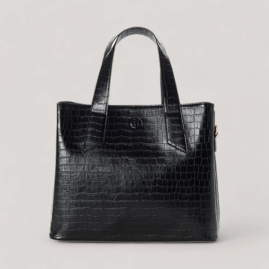 ARIANA | Black Croco Shoulder Bag Tote