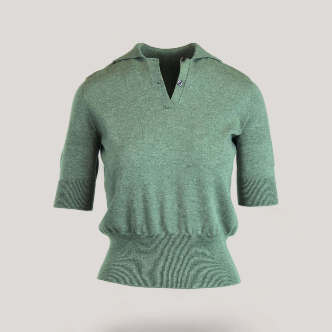 AUDREY | Egyptian Cotton Polo Shirt | COLOR: ATLANTIDE |3D Knitted by ALLTRUEIST