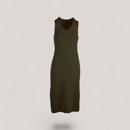 BROOKE | Egyptian Cotton Sleeveless Dress | COLOR: CACCIA |3D Knitted by ALLTRUEIST