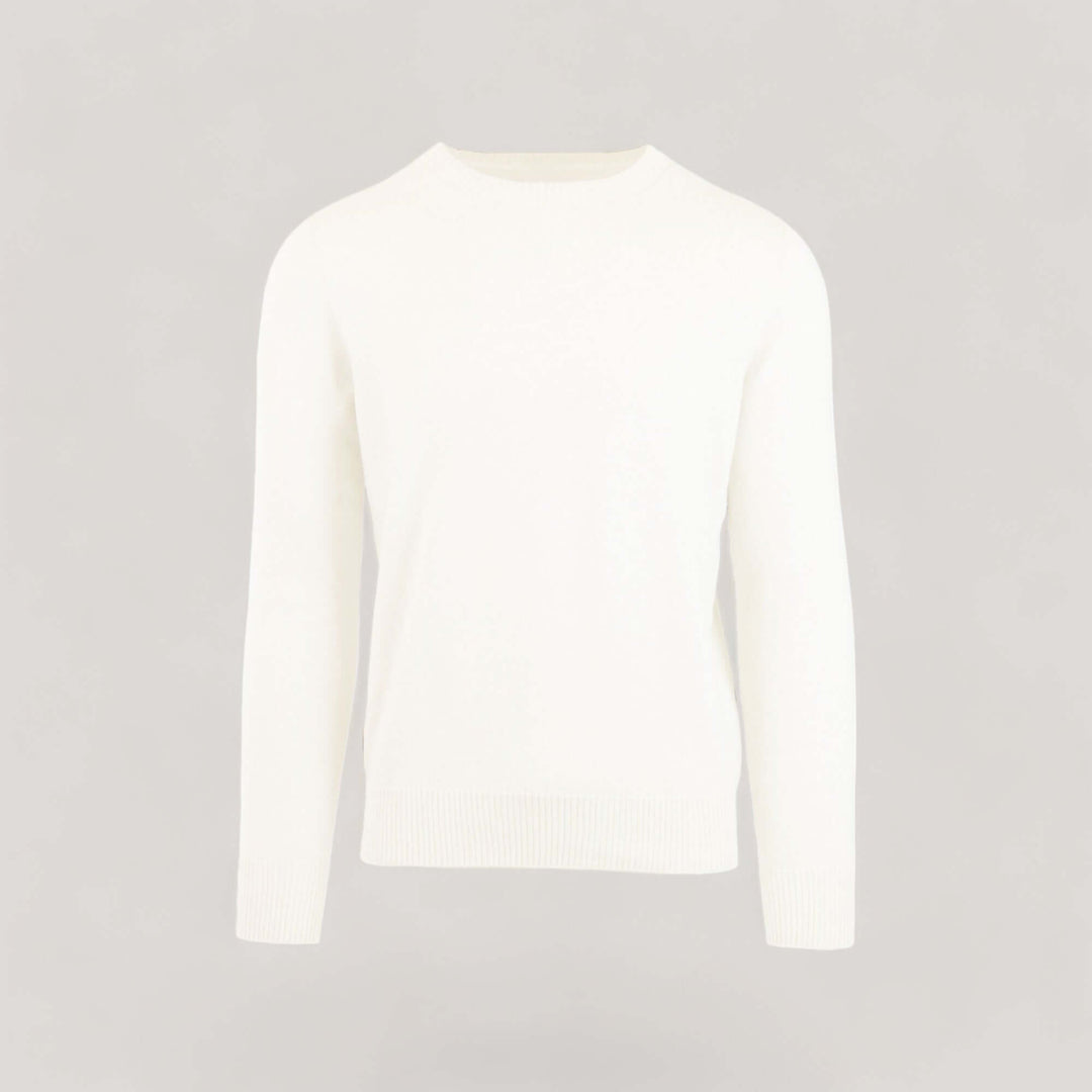 CAL | Egyptian Cotton Long Sleeve Crewneck Sweater | COLOR: BIANCO |3D Knitted by ALLTRUEIST