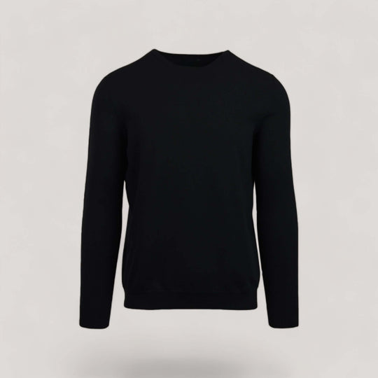 CALEB | Long Sleeve Crew-Neck Sweater | COLOR: BLACK |3D Knitted by ALLTRUEIST