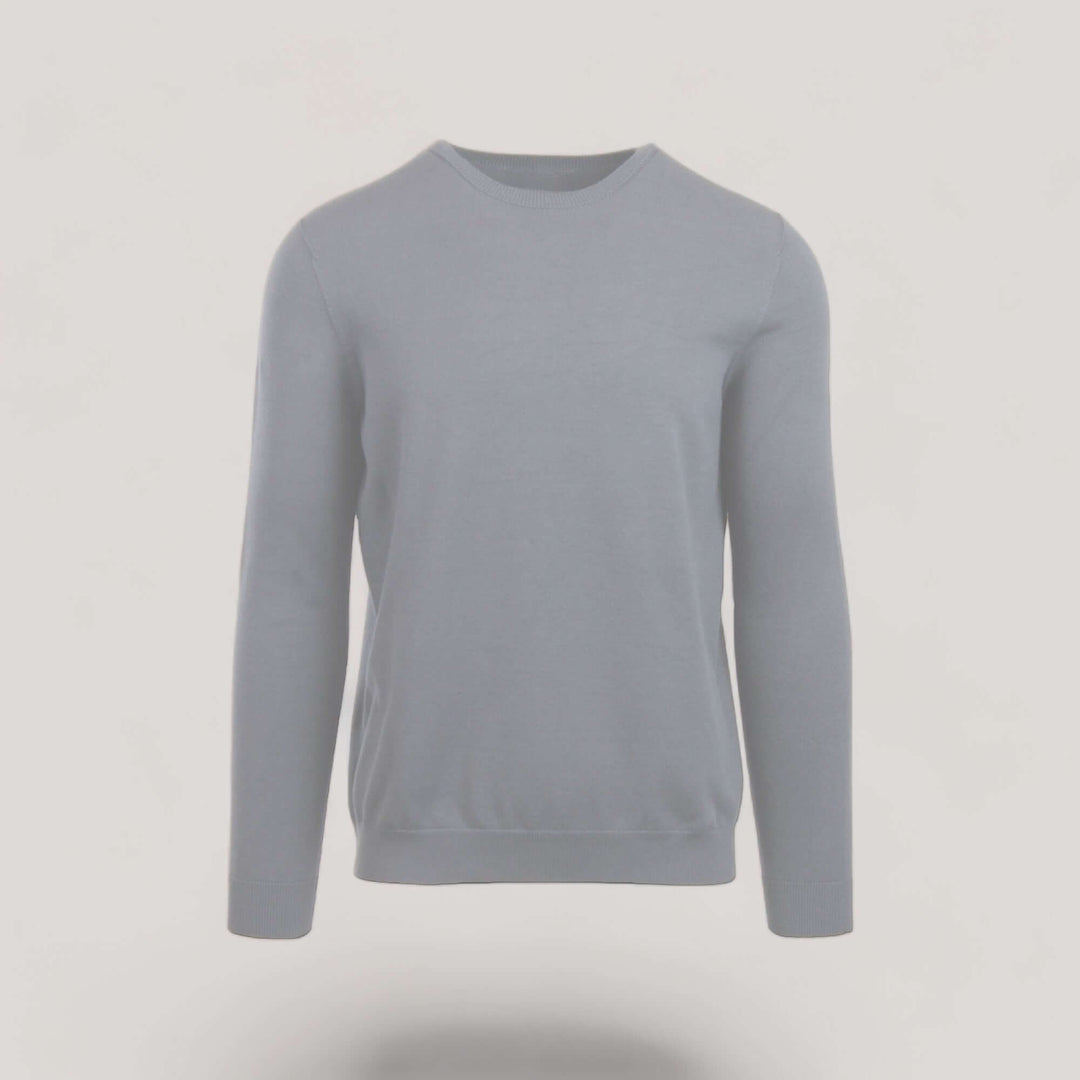 CALEB | Long Sleeve Crew-Neck Sweater | COLOR: LIGHT GREY |3D Knitted by ALLTRUEIST