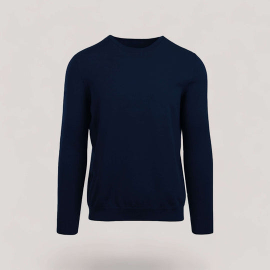 CALEB | Long Sleeve Crew-Neck Sweater | COLOR: NAVY |3D Knitted by ALLTRUEIST