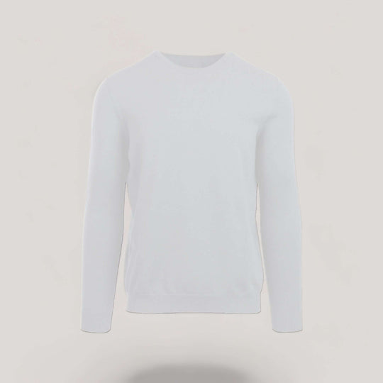 CALEB | Long Sleeve Crew-Neck Sweater | COLOR: WHITE |3D Knitted by ALLTRUEIST