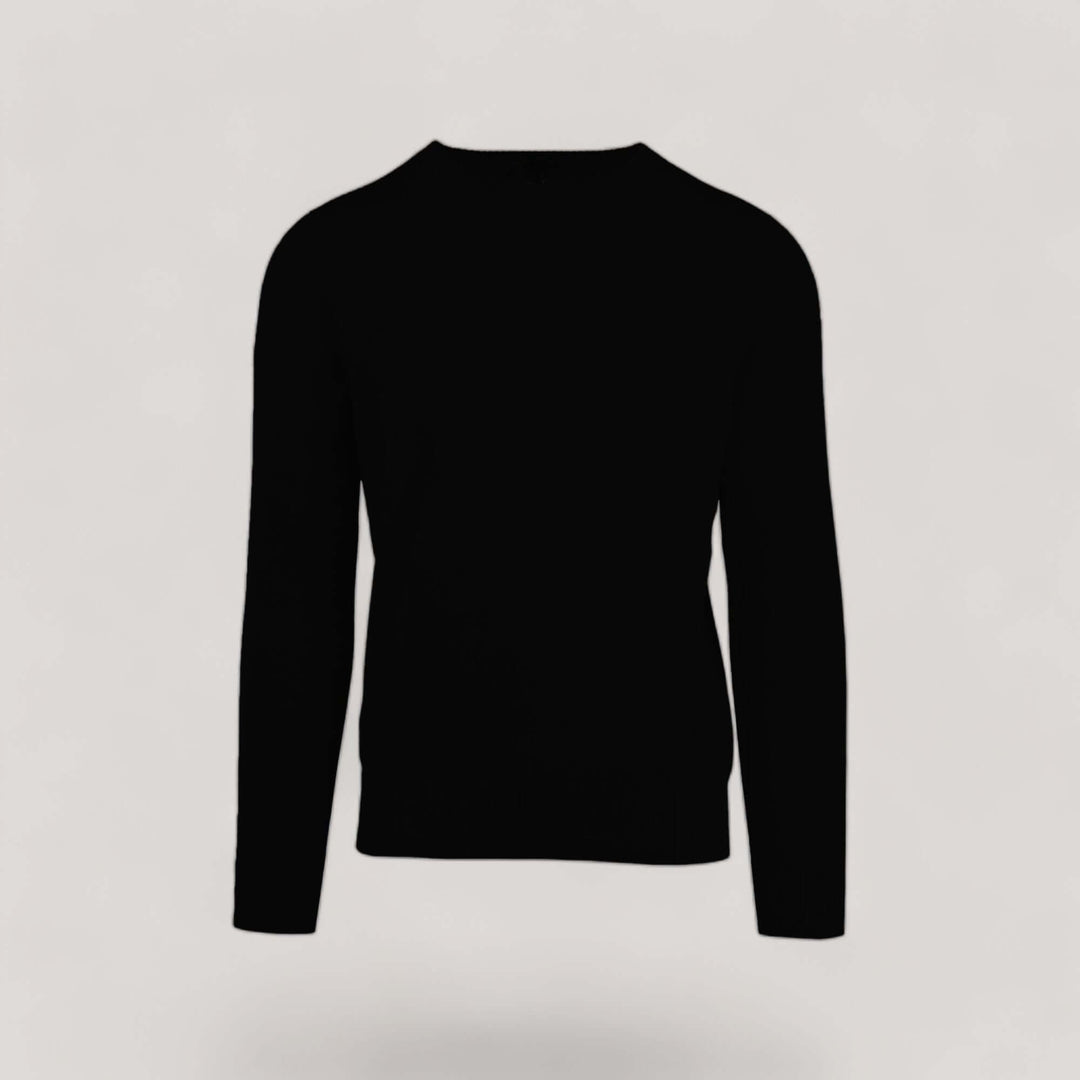 CAL | Egyptian Cotton Long Sleeve Crewneck Sweater | COLOR: NERO |3D Knitted by ALLTRUEIST