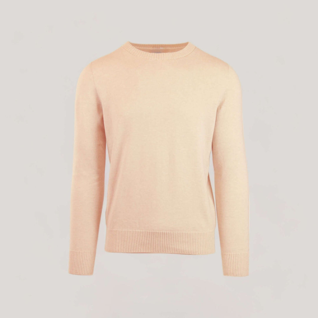 CAL | Egyptian Cotton Long Sleeve Crewneck Sweater | COLOR: PELLE |3D Knitted by ALLTRUEIST