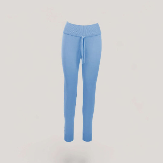 CHARLOTTE | High-Waisted Drawstring Sweatpants | COLOR: LIGHT BLUE |3D Knitted by ALLTRUEIST