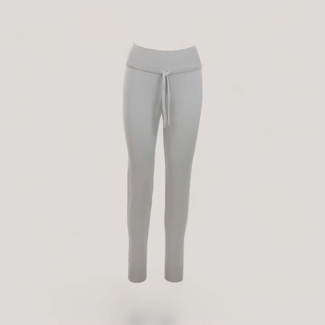 CHARLOTTE | High-Waisted Drawstring Sweatpants | COLOR: LIGHT HEATHER GREY |3D Knitted by ALLTRUEIST