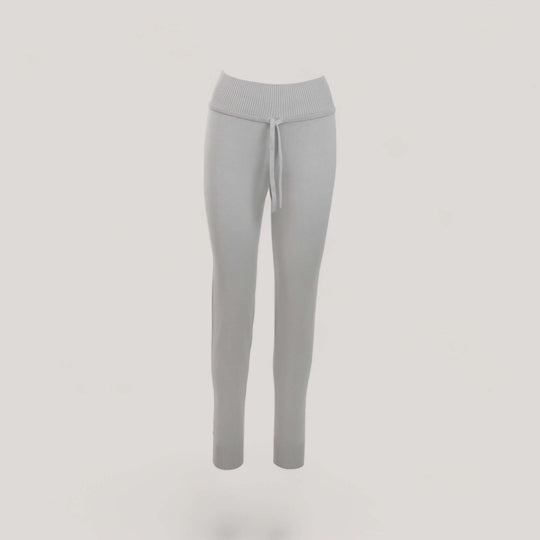 CHARLOTTE | High-Waisted Drawstring Sweatpants | COLOR: LIGHT HEATHER GREY |3D Knitted by ALLTRUEIST