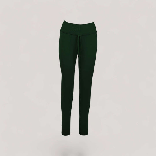 CHARLOTTE | High-Waisted Drawstring Sweatpants | COLOR: LODEN |3D Knitted by ALLTRUEIST