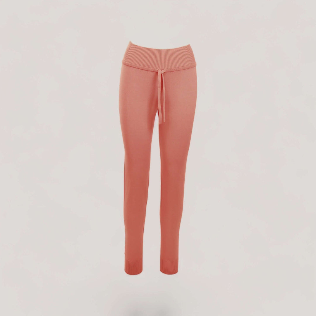CHARLOTTE | High-Waisted Drawstring Sweatpants | COLOR: PEACH |3D Knitted by ALLTRUEIST