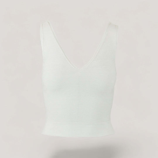 CLARET | V-Neck Tank Top | COLOR: IVORY |3D Knitted by ALLTRUEIST