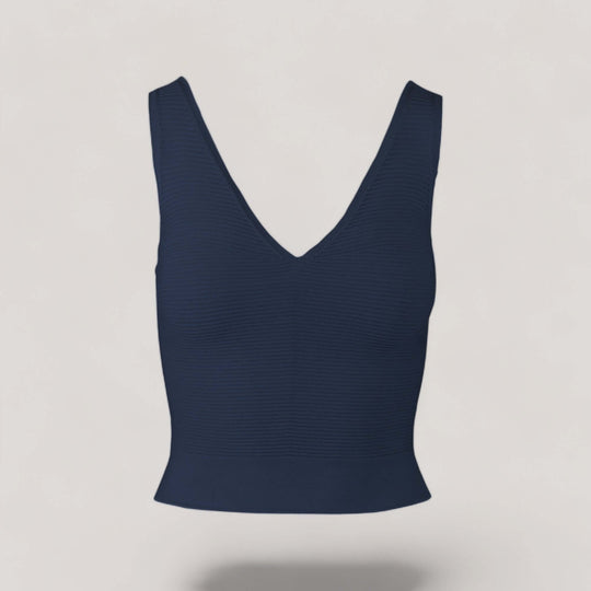 CLARET | V-Neck Tank Top | COLOR: NAVY |3D Knitted by ALLTRUEIST