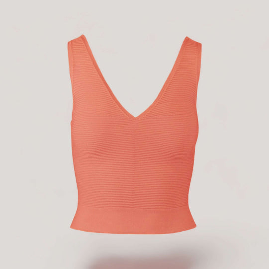 CLARET | V-Neck Tank Top | COLOR: PEACH |3D Knitted by ALLTRUEIST
