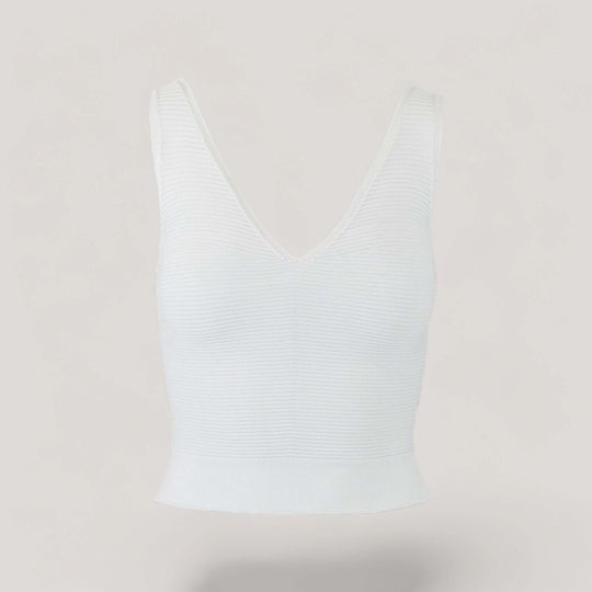 CLARET | V-Neck Tank Top | COLOR: WHITE |3D Knitted by ALLTRUEIST