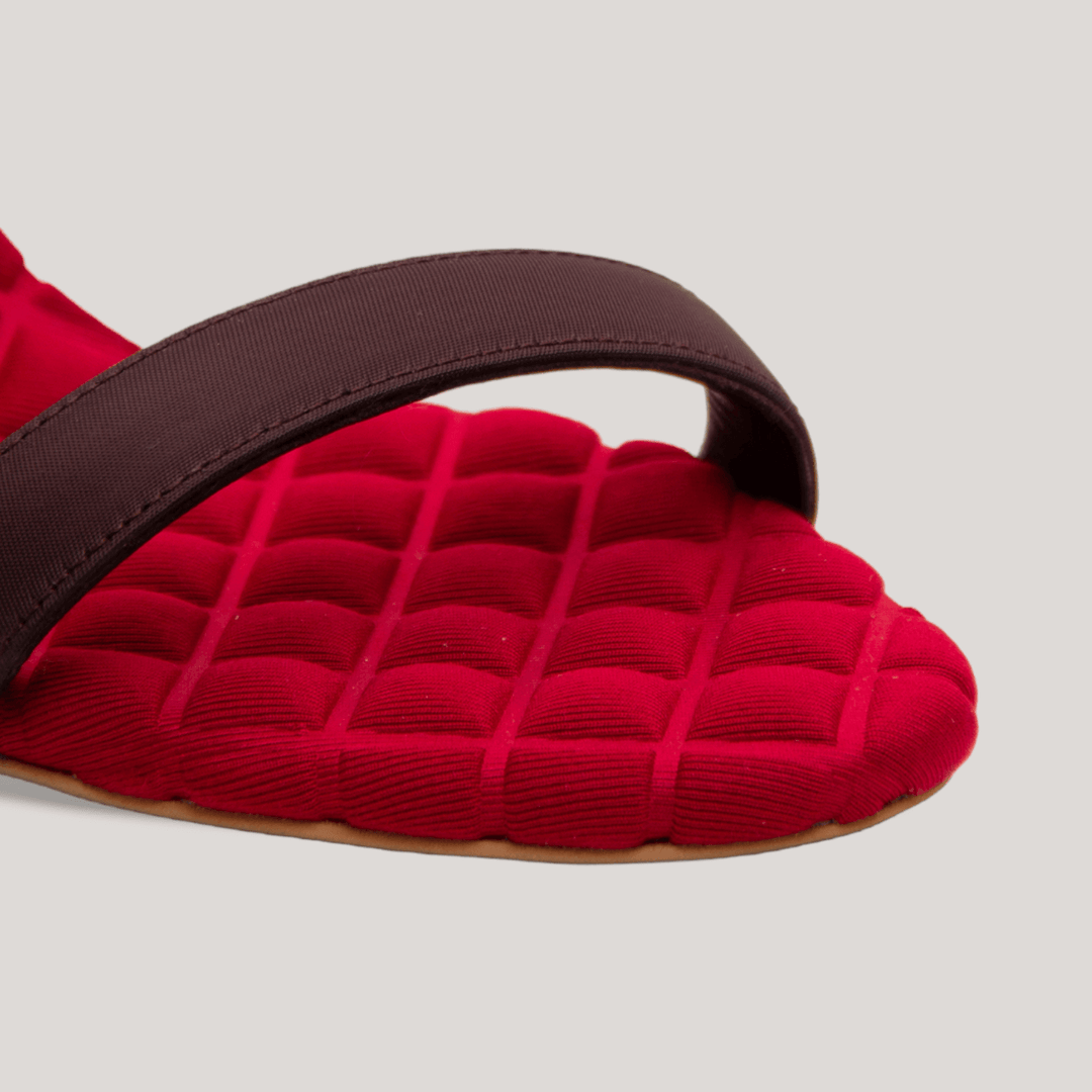CLAUDIA | Bordeaux Satin Slingback Sandals | women's shoes | AERA | ALLTRUEIST