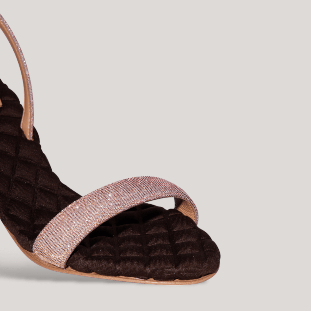 CLAUDIA | Pink Lurex - Slingback Sandals