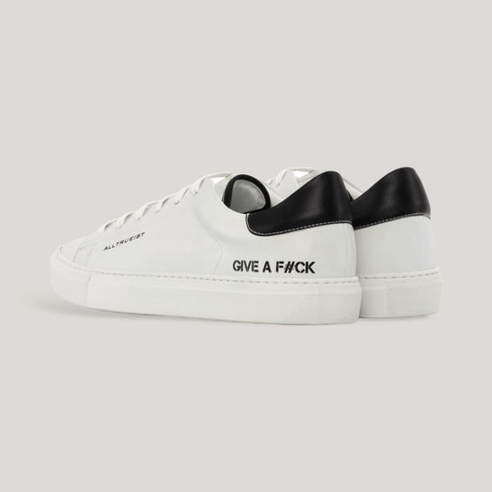 GIVE A F#CK - Special Edition Sneakers - White & Black | Men's | Men's Shoes | MADE-TO-MEASURE by ALLTRUEIST | allTRUEist