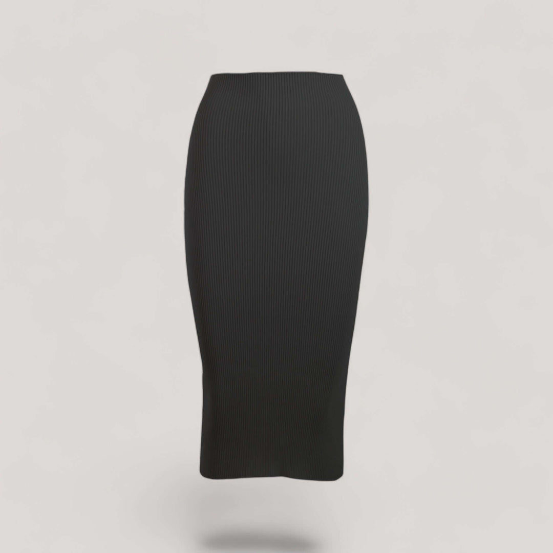 ELLERY | Ribbed High Waisted Midi Skirt | COLOR: SLATE GREY |3D Knitted by ALLTRUEIST
