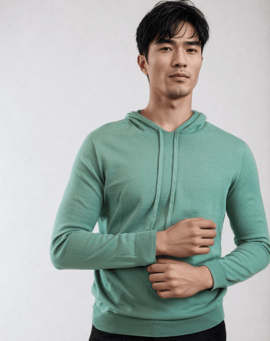 COLTON | Egyptian Cotton Long Sleeve Hoodie | COLOR: ATLANTIDE |3D Knitted by ALLTRUEIST