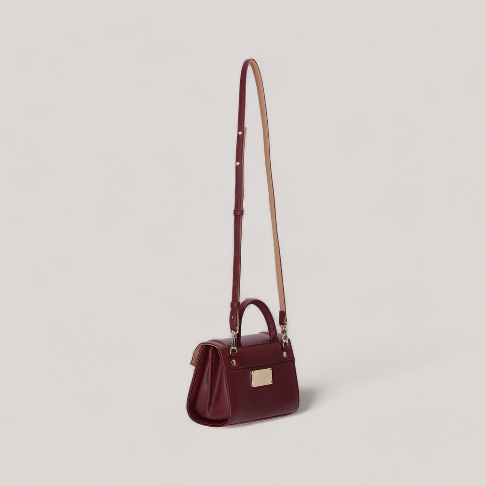 Faith Mini - Top Handle Bag - Burgundy Corn Leather | Vegan Handbags | By Alexandra K.. Available at ALLTRUEIST