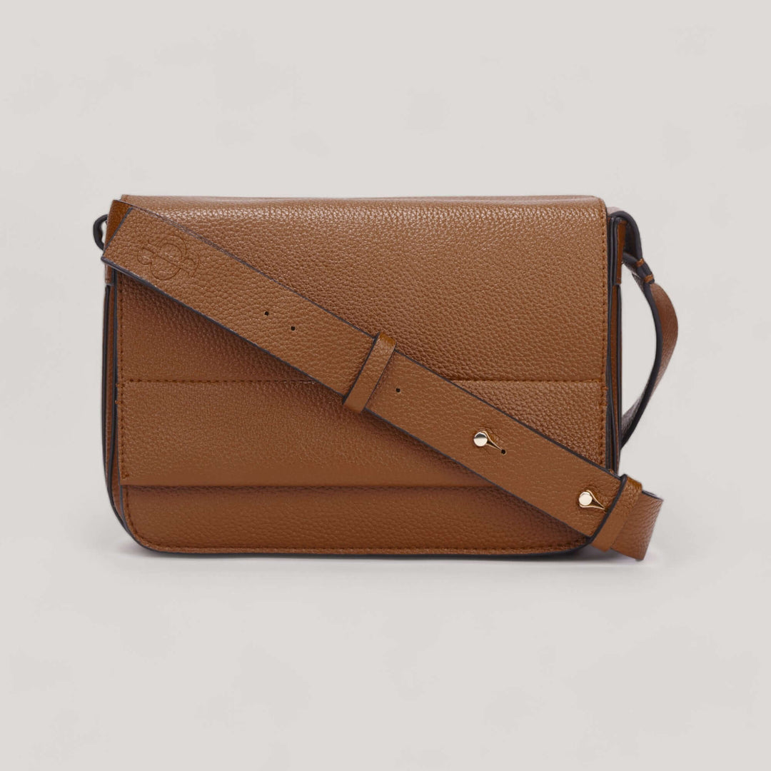 Farah.24 | Flap Crossbody Bag | Tan
